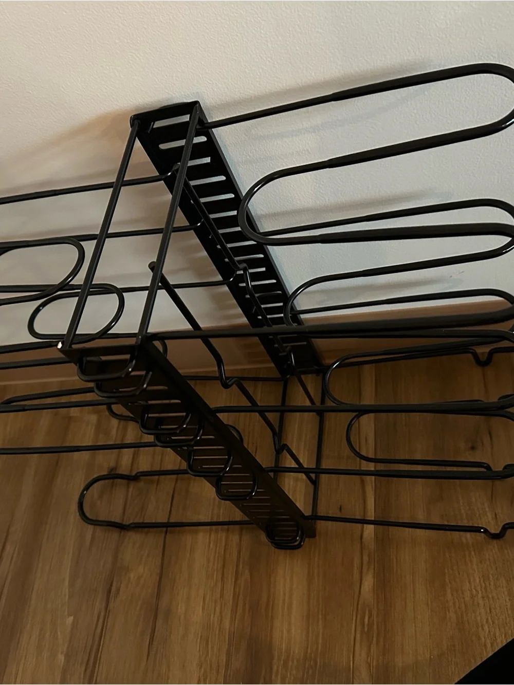 Black Metal Shoe Rack Organizer - Compact Home Storage